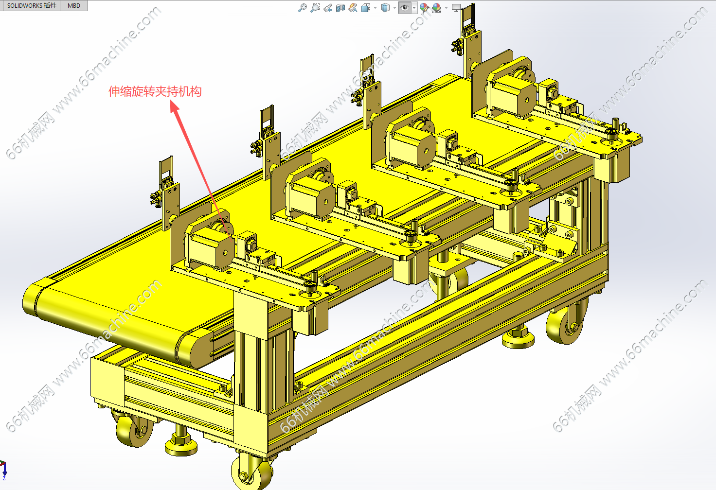 皮带线上多工位夹取移送机构（搬运移栽机构）