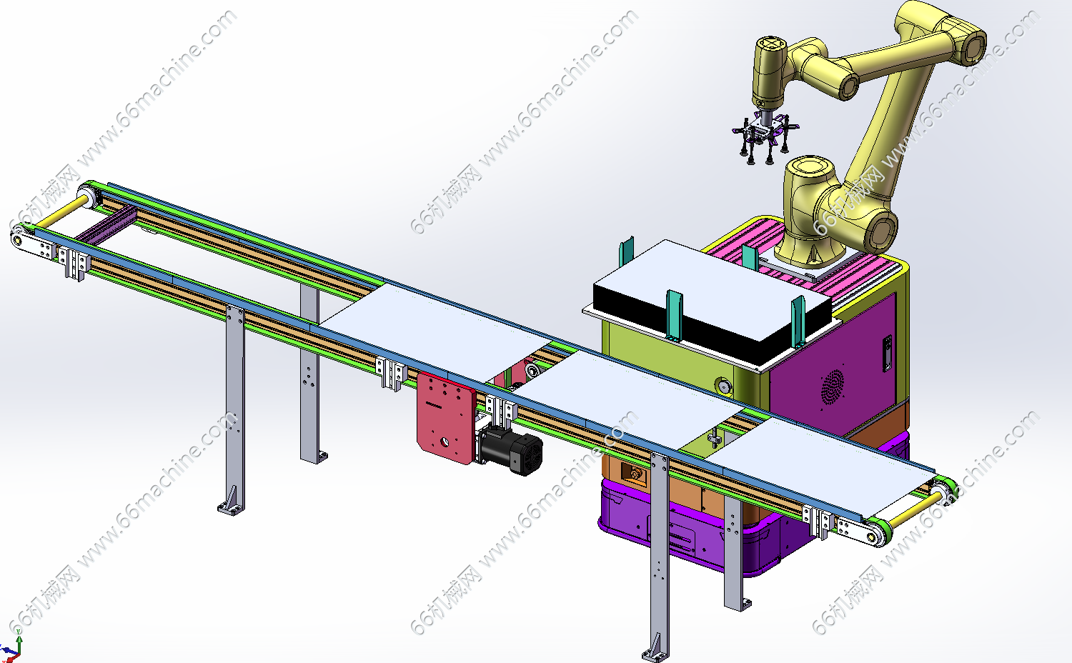 基于AGV复合机器人上下料的输送线