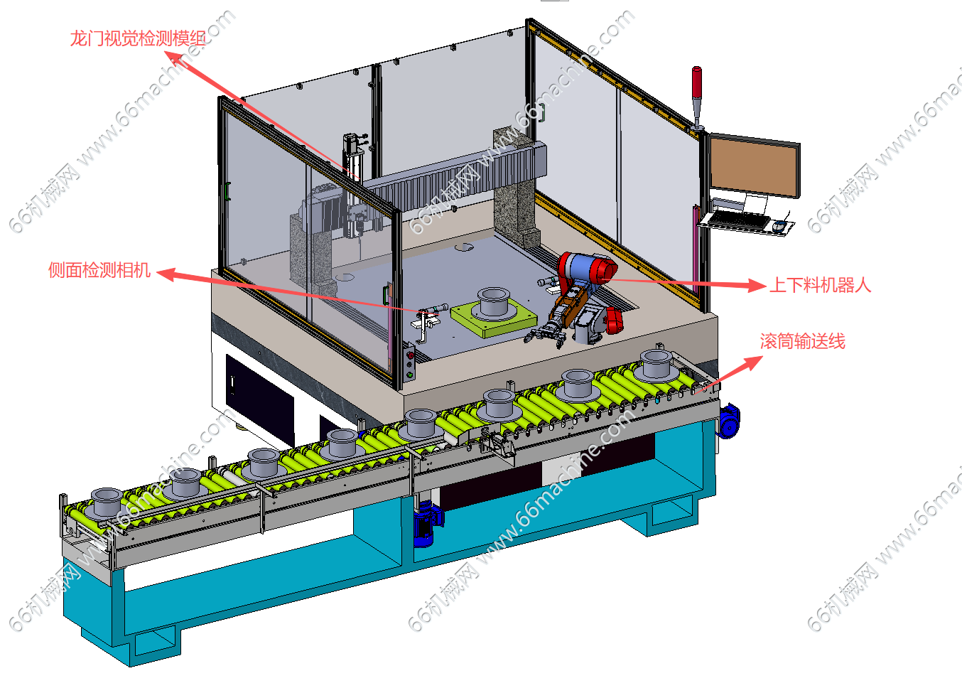 基于机器人上下料的龙门视觉检测机