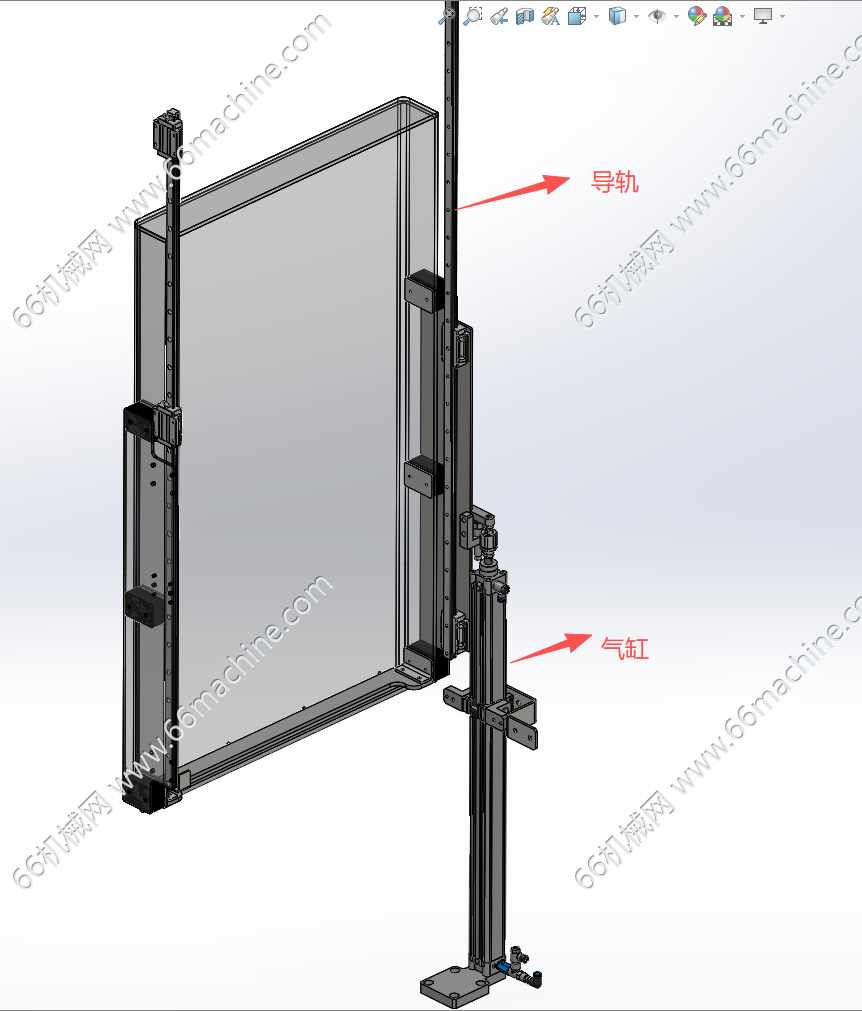 铝型材外罩气动升降门机构