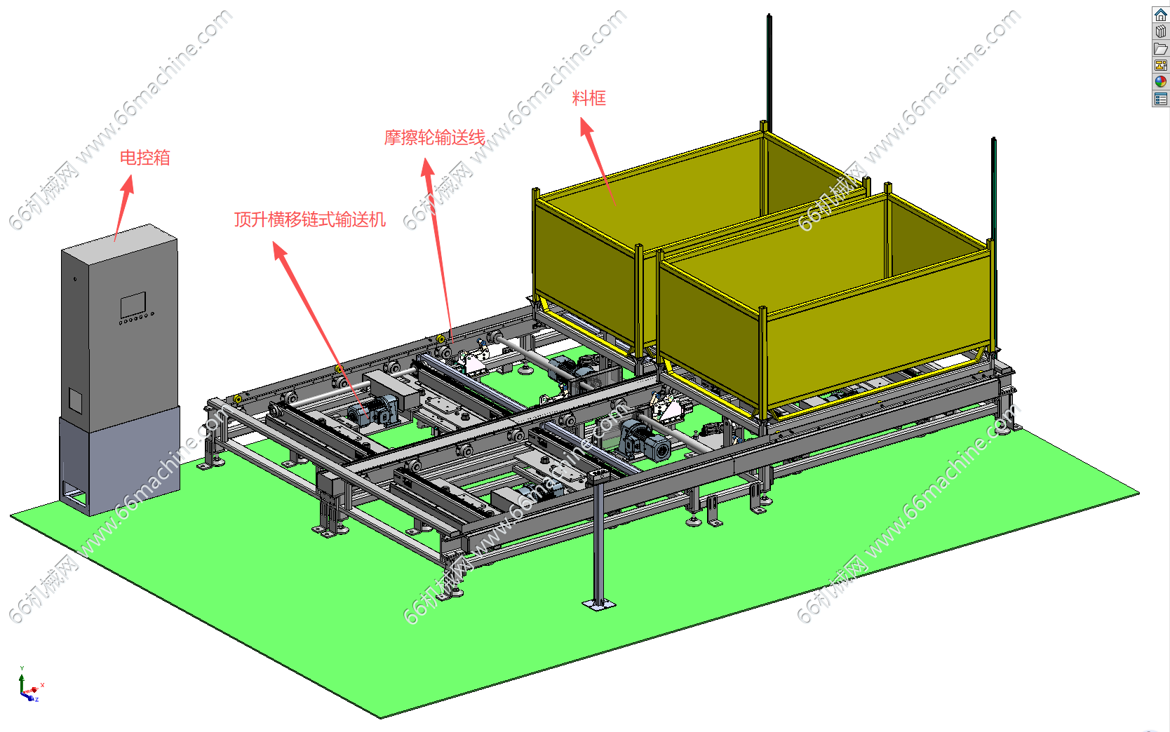 大型料框摩擦轮输送线