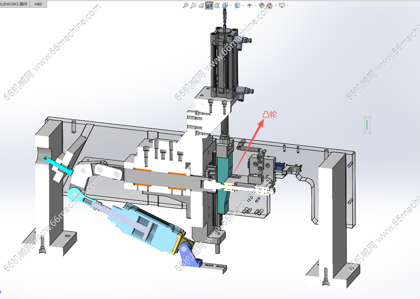 基于凸轮的气缸平移机构