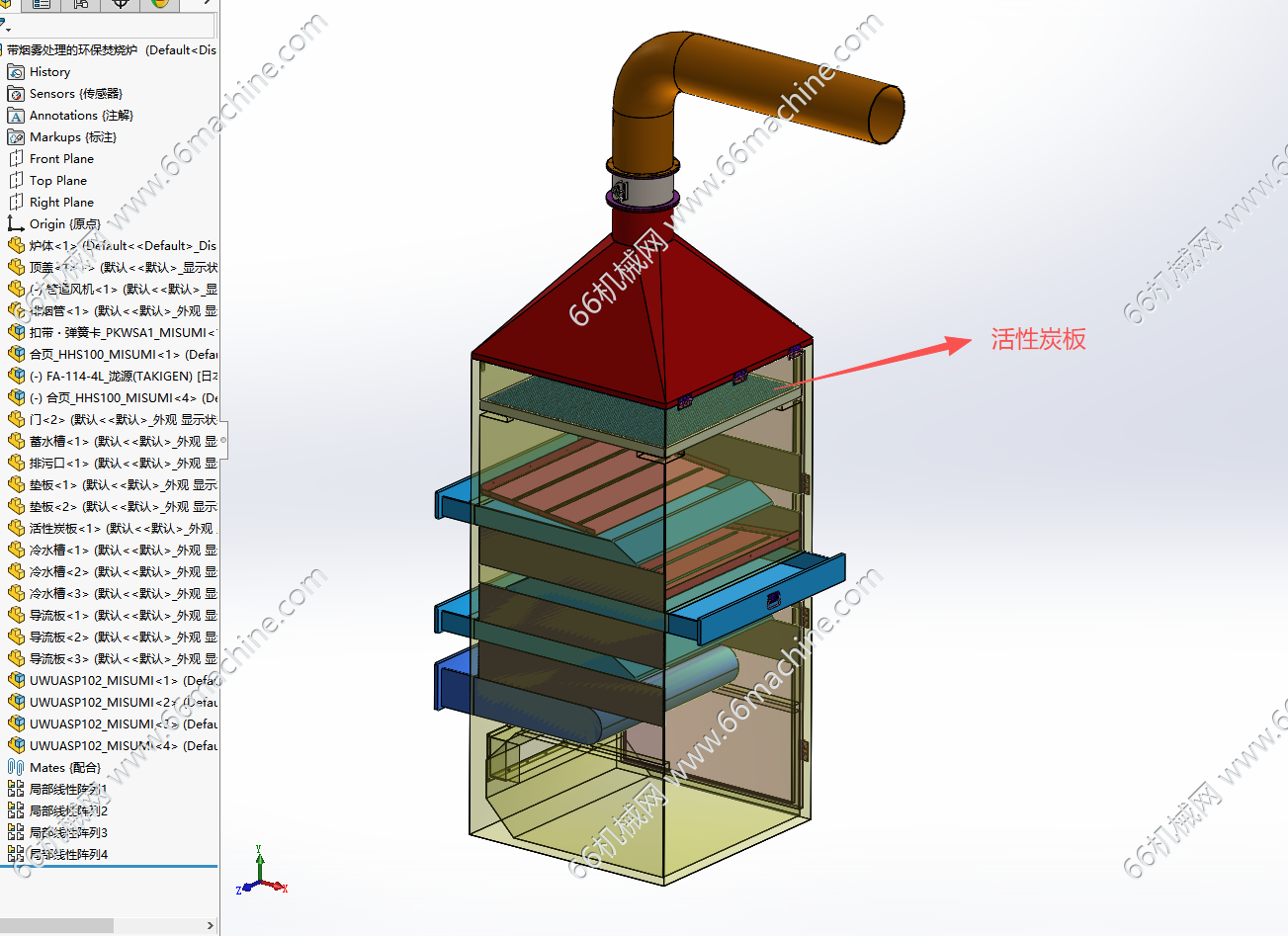 带烟雾处理的环保焚烧炉