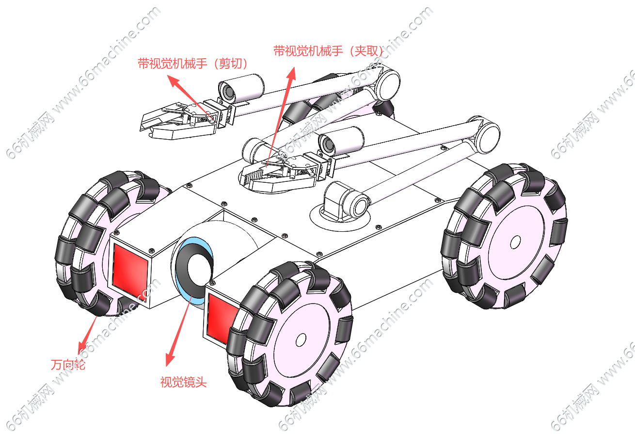 带机械手的救援车（轮式巡检机器人）