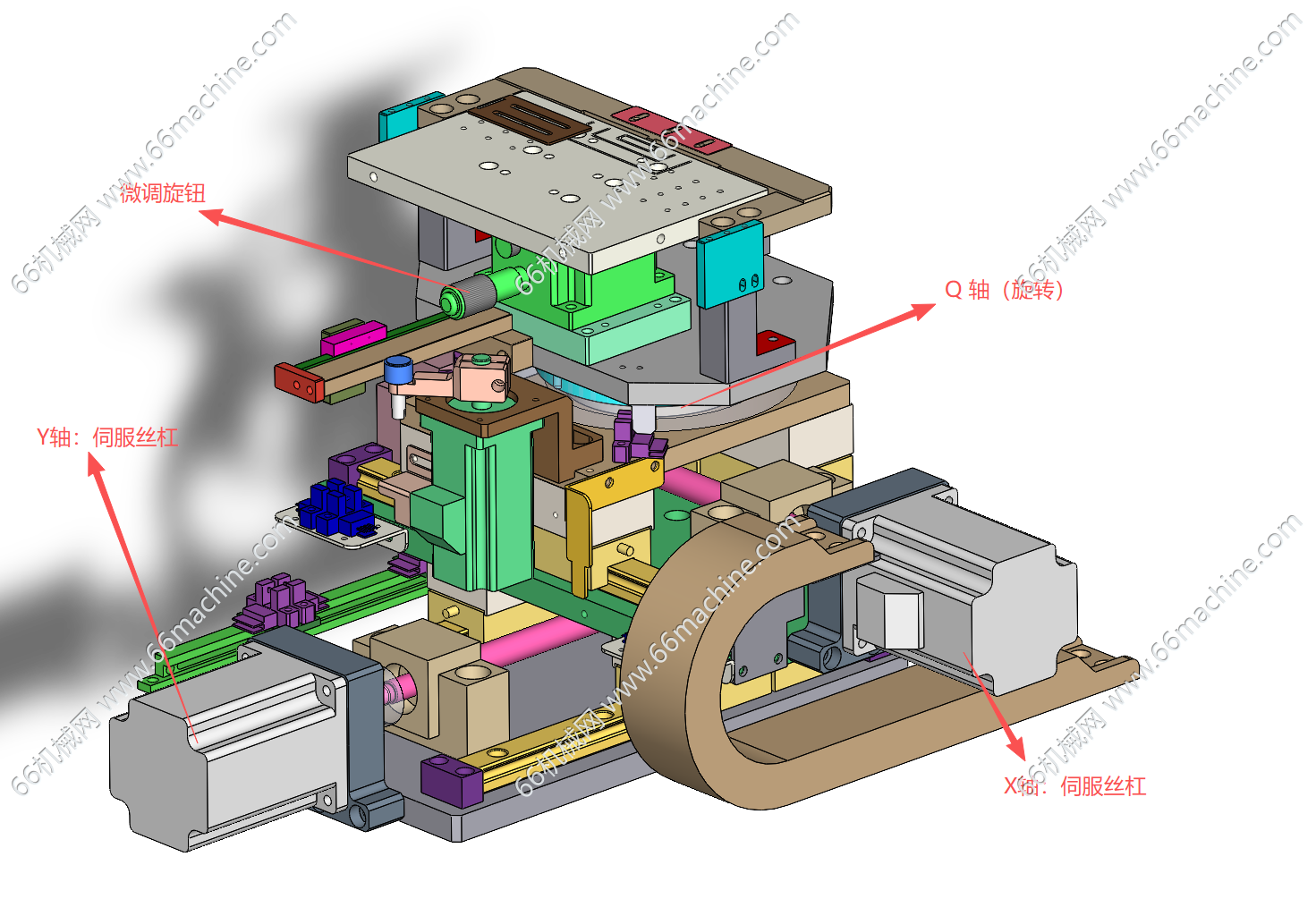 三轴伺服滑台（XYQ电动精密载台）3D+工程图