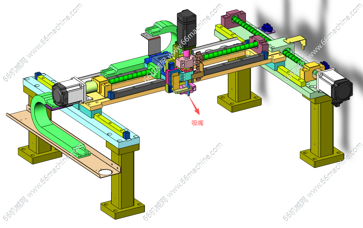 三轴龙门取料机械手3D+工程图