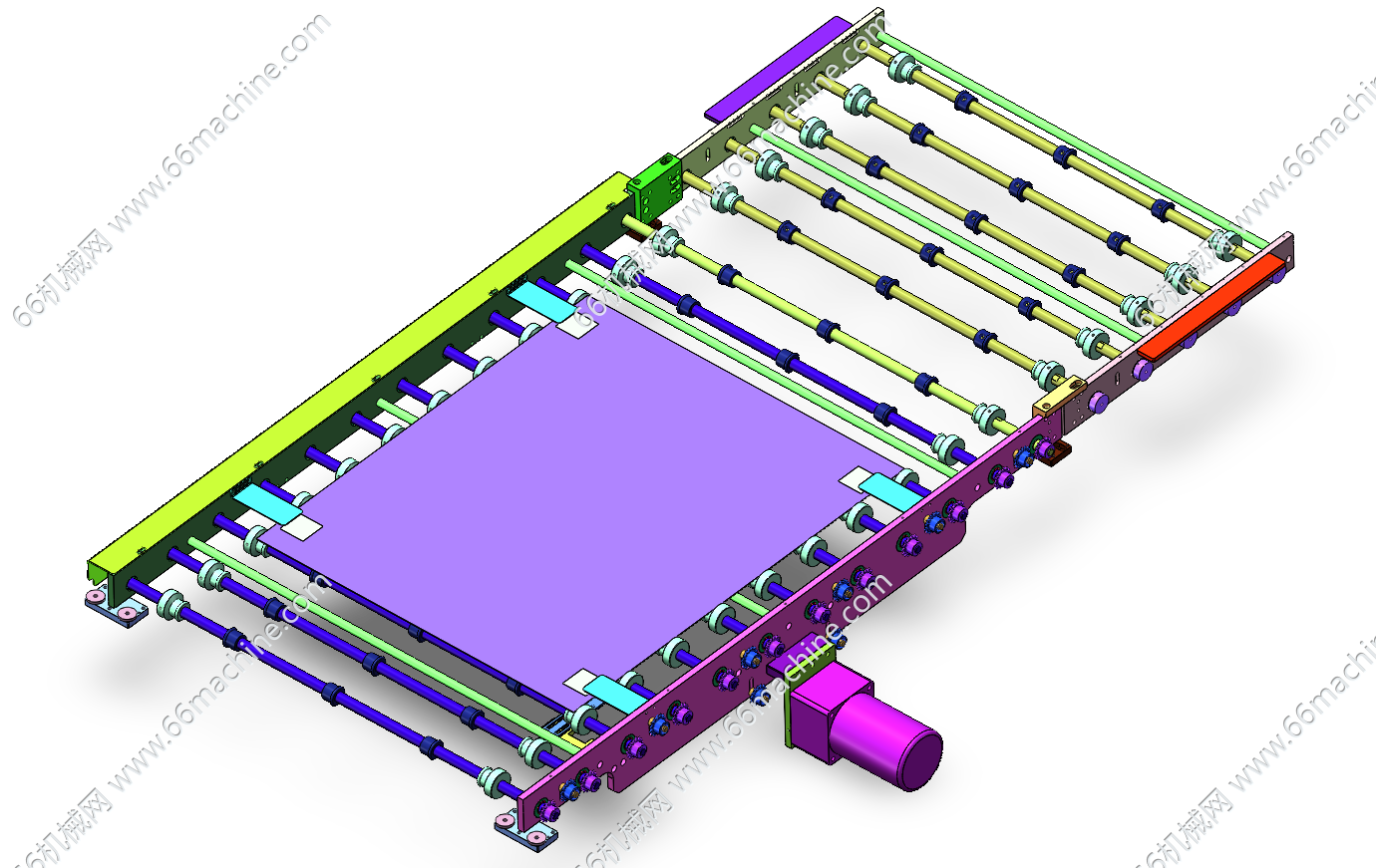 板材滚轮输送线3D+工程图