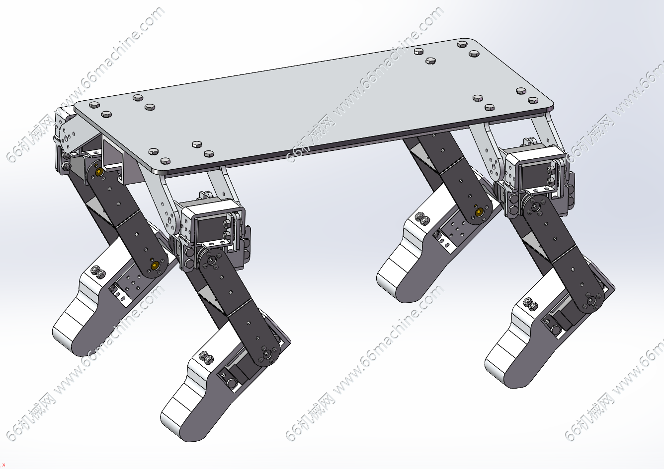 四足机器人3D+工程图（CAD）