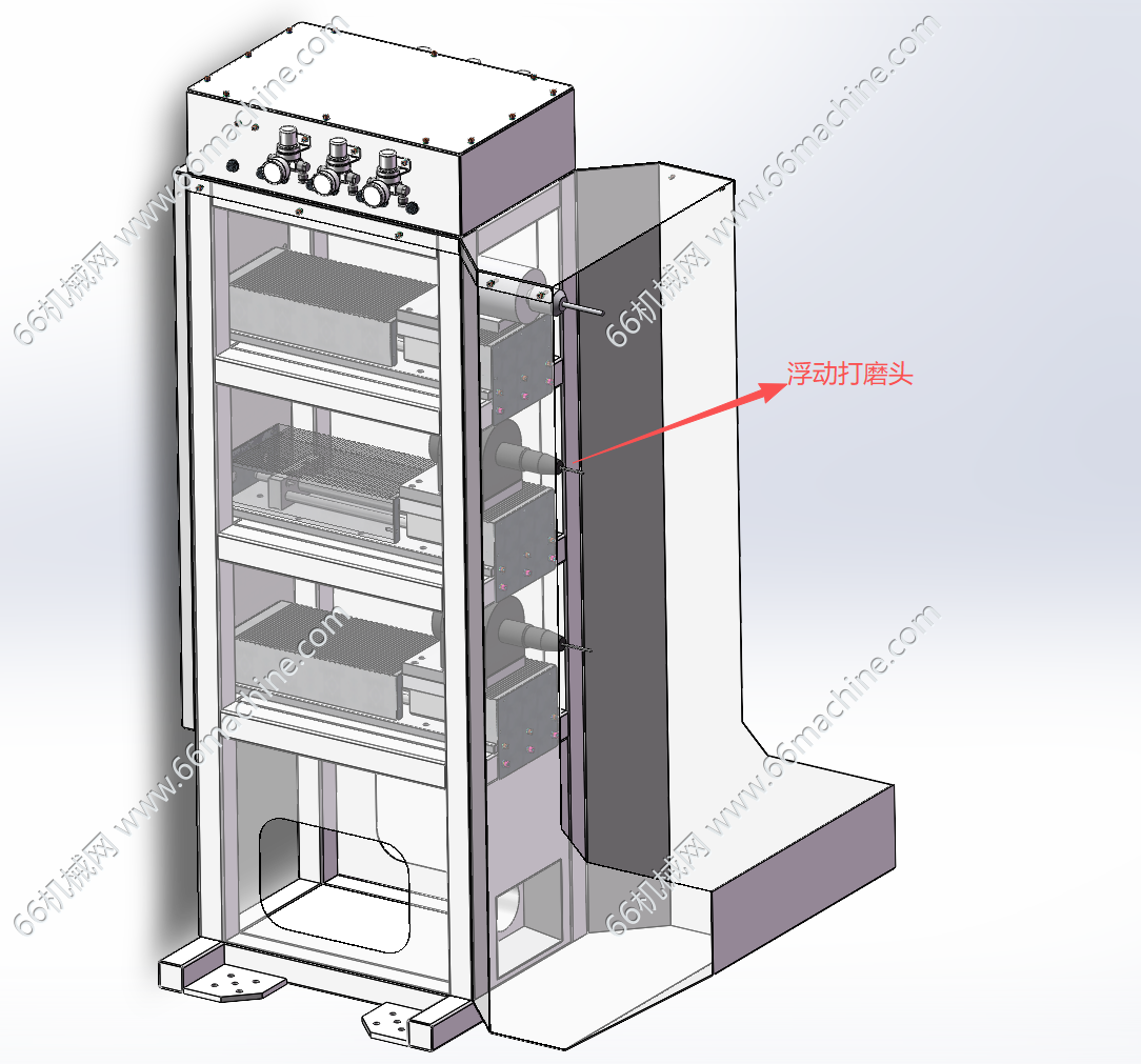 多层工位浮动主轴打磨机3D+工程图