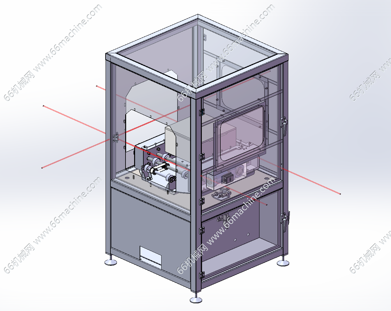 某企业旋转辊道移栽机(旋转滚轮输送机)3D+CAD