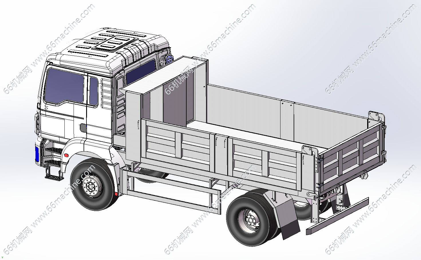 某企业内嵌式自卸货车（内凹式前顶自卸车）3D+工程图