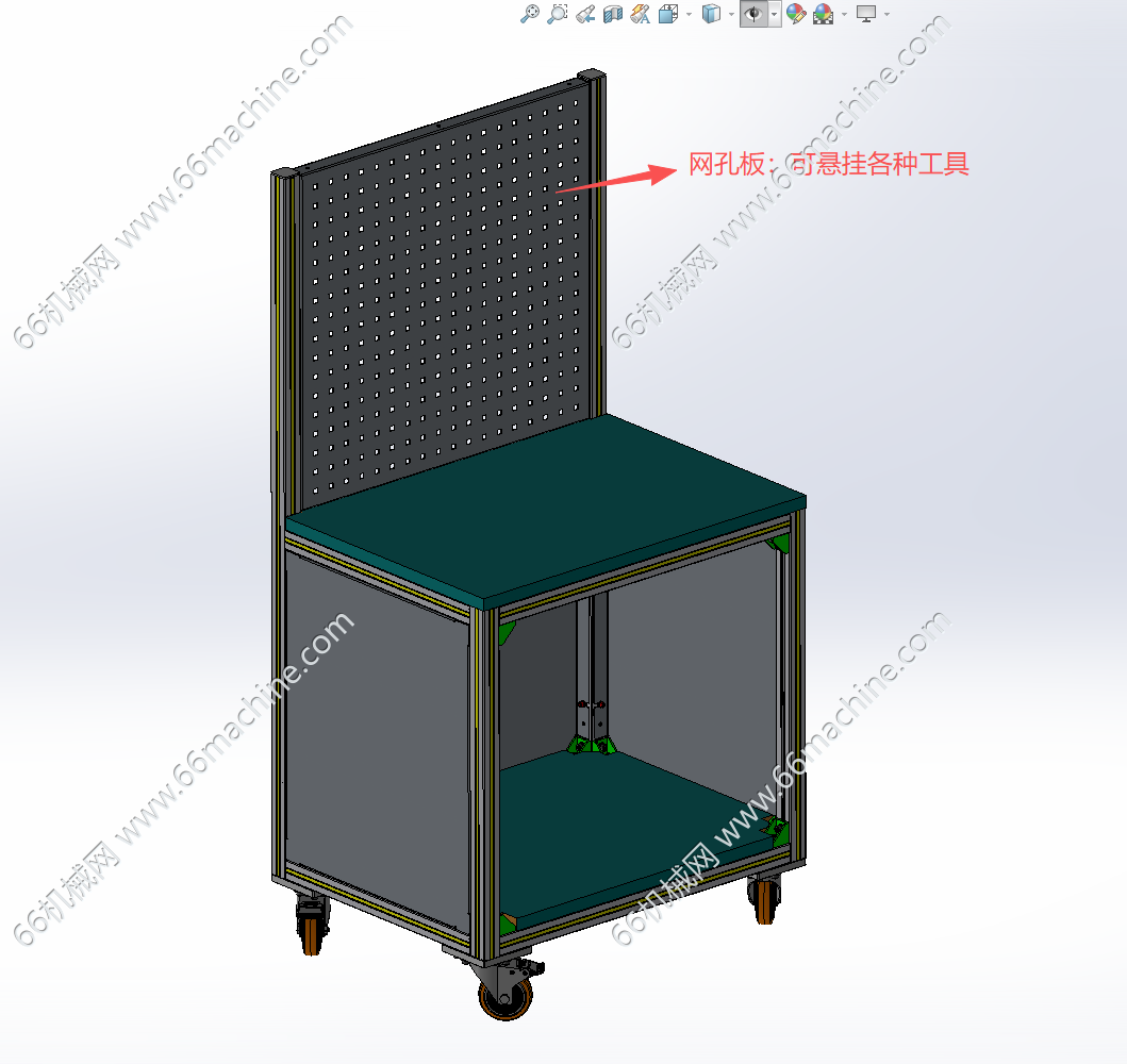 工具工装车（双层防静电工具车）3D+工程图+BOM表