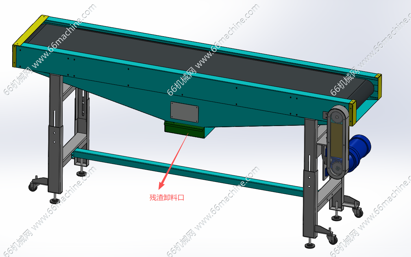 带残渣卸料口的皮带输送机