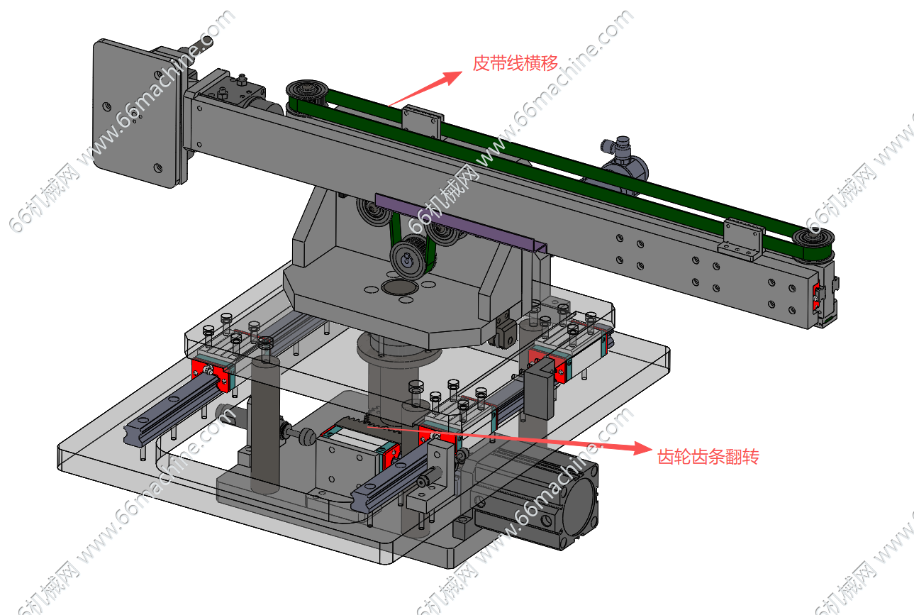 基于齿轮齿条的翻转移栽机构