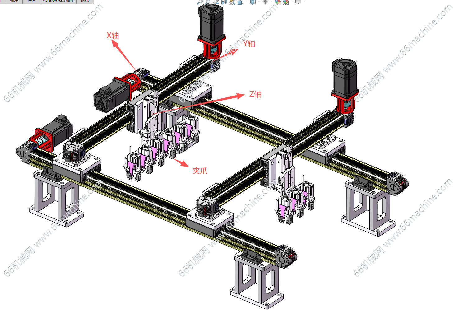 三轴多工位夹取移载机械手