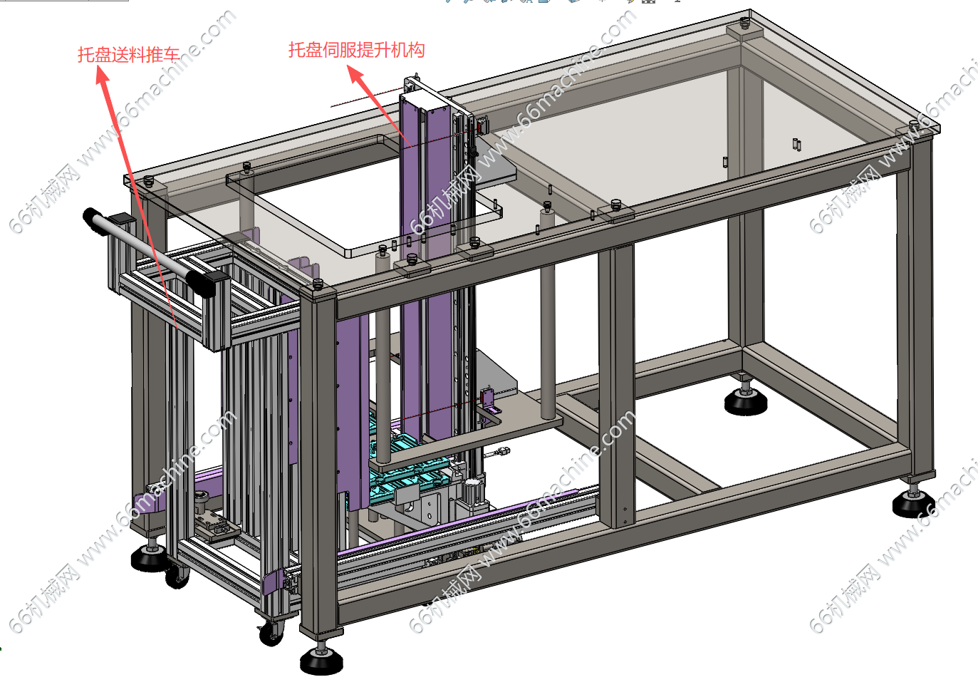托盘送料小车及伺服升降机