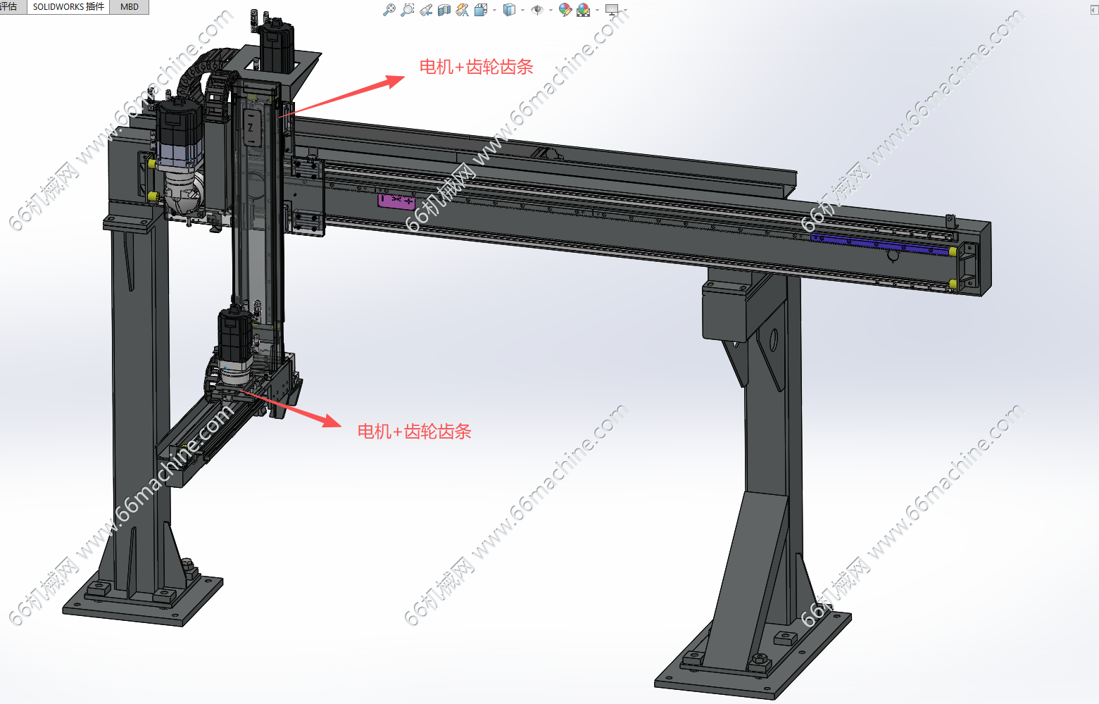 立柱式三轴桁架
