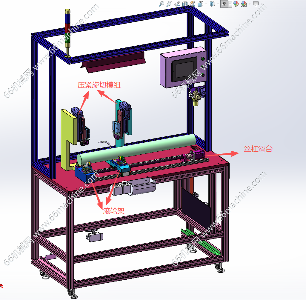 某企业管柱件双工位旋切机（切割收口机）