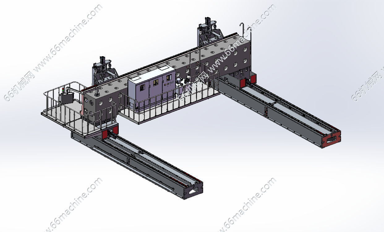 6000龙门移动式数控平面钻（sw20可编辑+工程图）