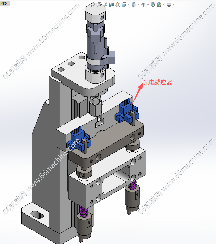 基于槽型光电的气动升降机构