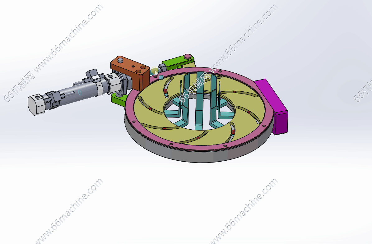 某企业气动套袋内撑机构（撑袋机构）3D+工程图