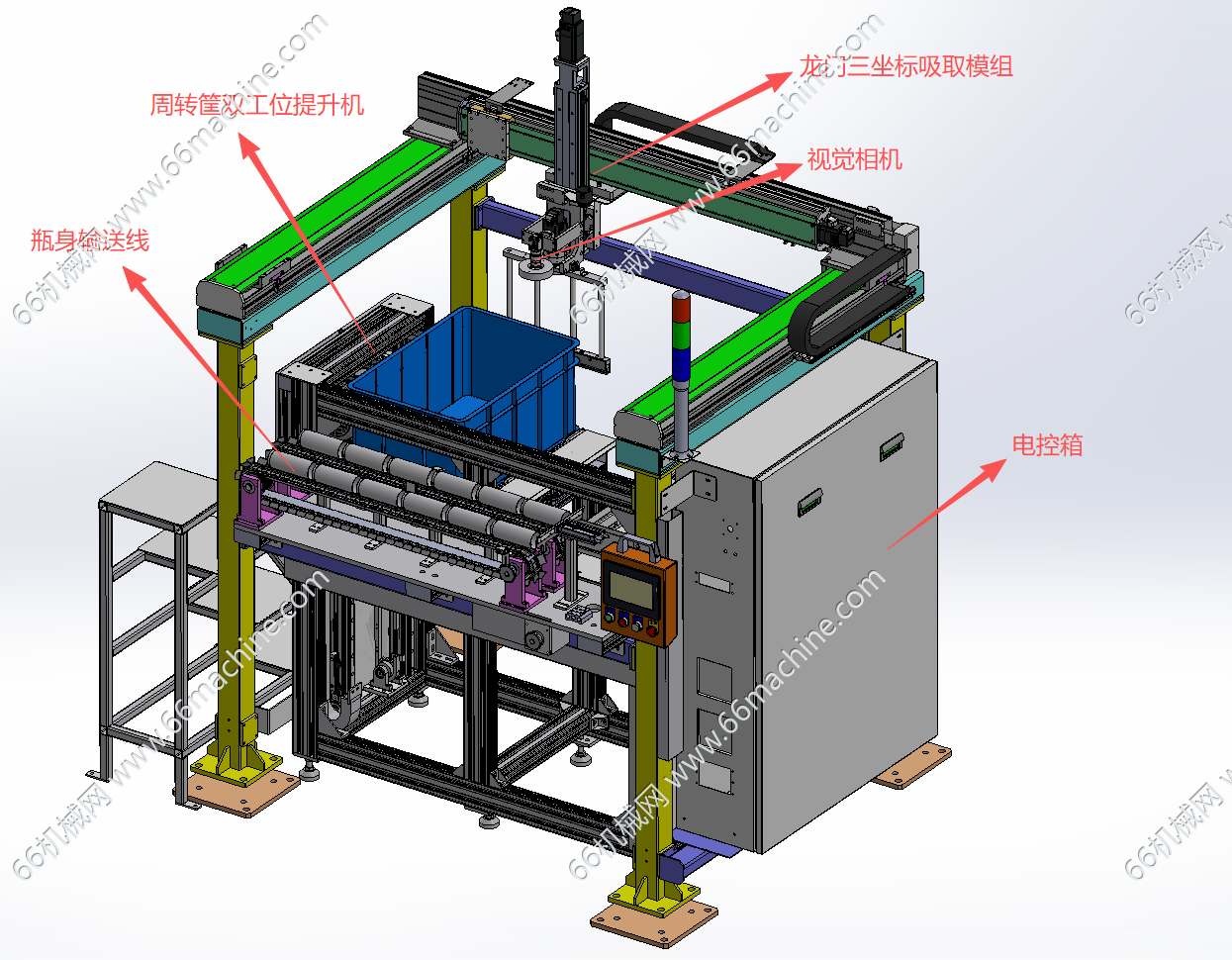 基于龙门三坐标机械手的圆形物料上料设备