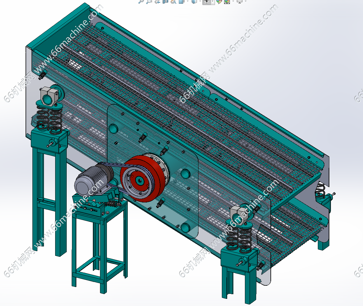 某企业双层直线振动筛3D+工程图+BOM表