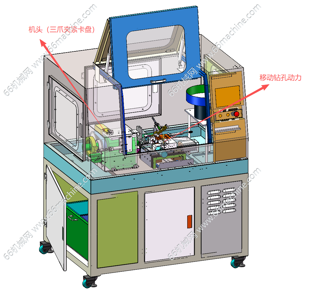 某企业轴类零件尾孔钻孔机（含工程图）
