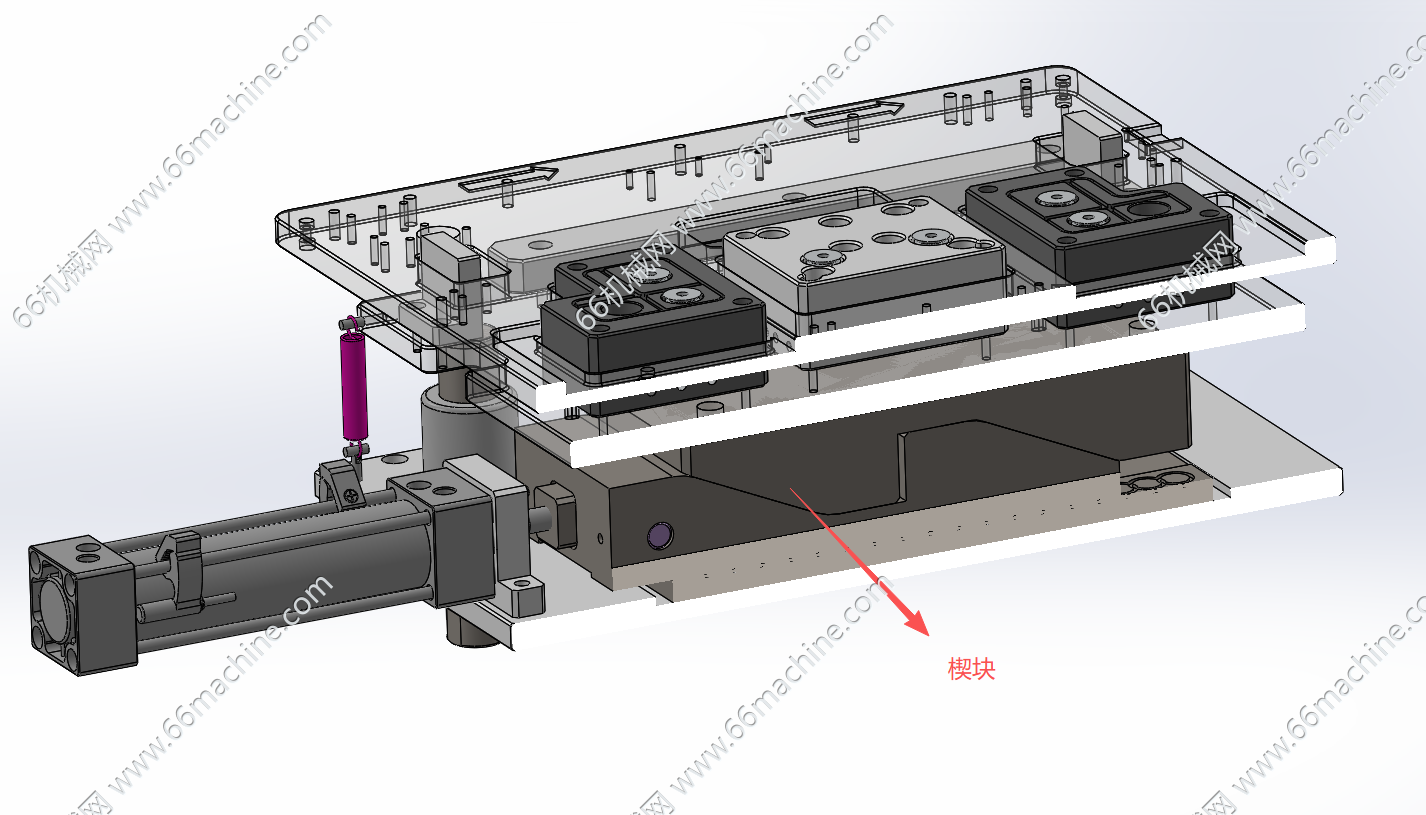 基于楔块原理的顶升机构