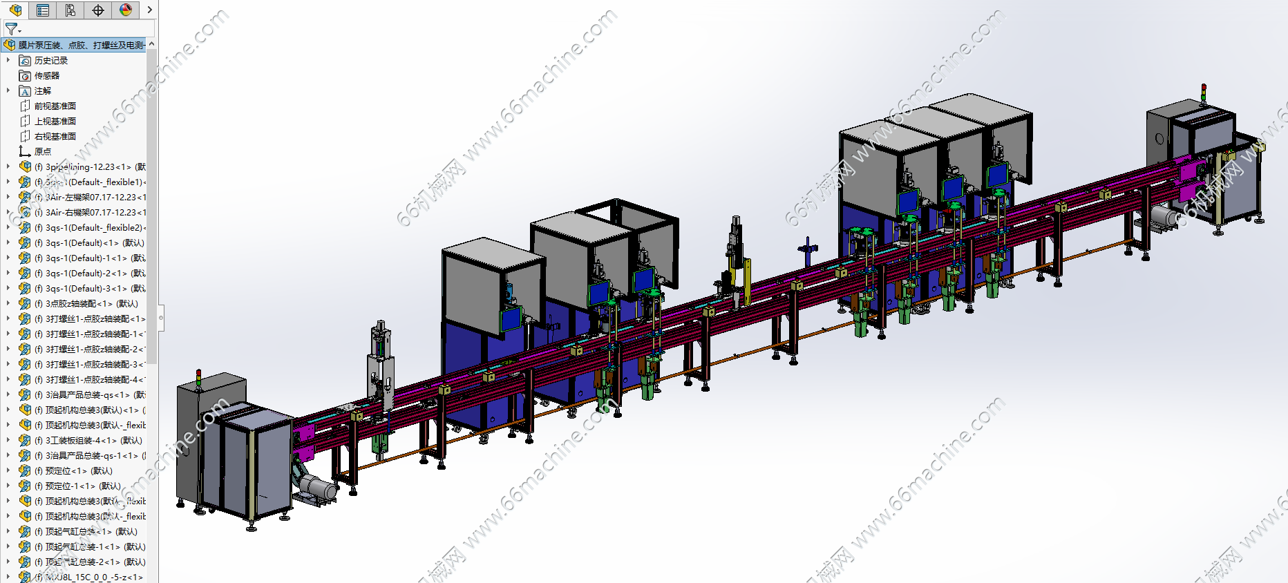 某企业膜片泵压装、点胶、打螺丝及电测设备