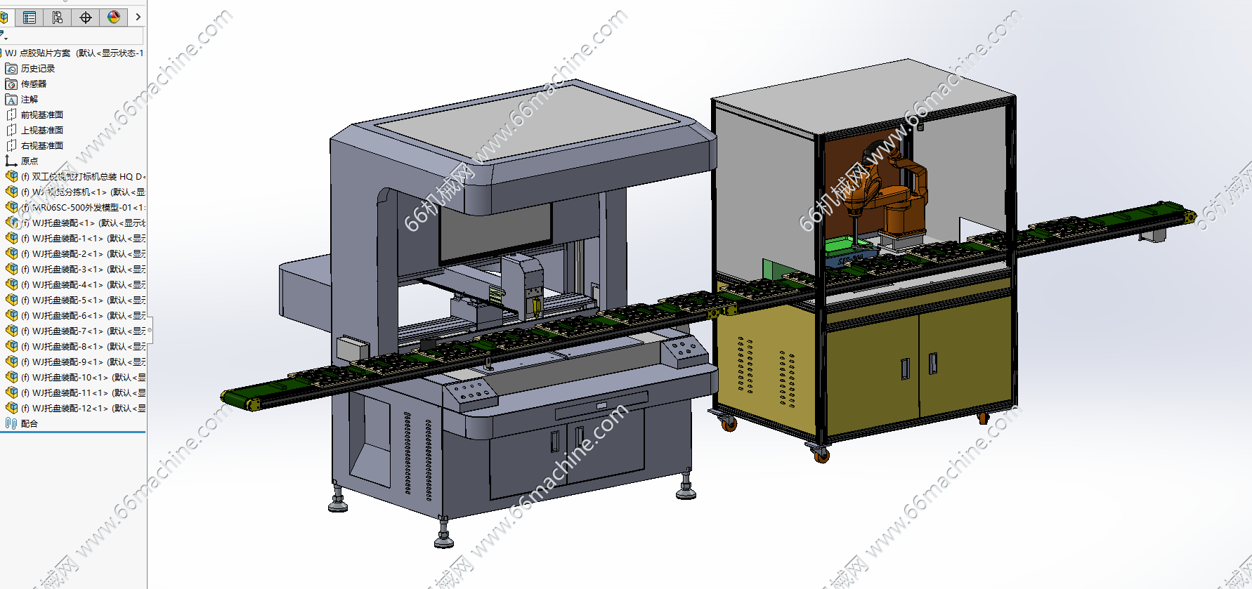 某企业点胶机和自动贴合机连线设备