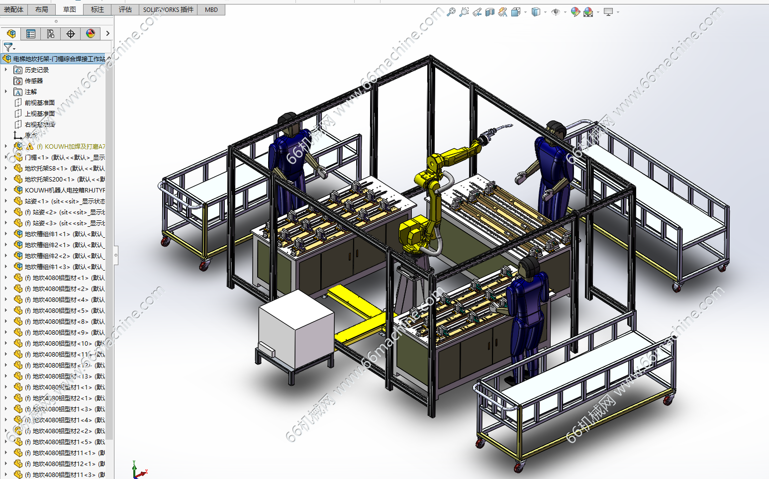 某企业电梯地坎托架-门楣三工位焊接工作站
