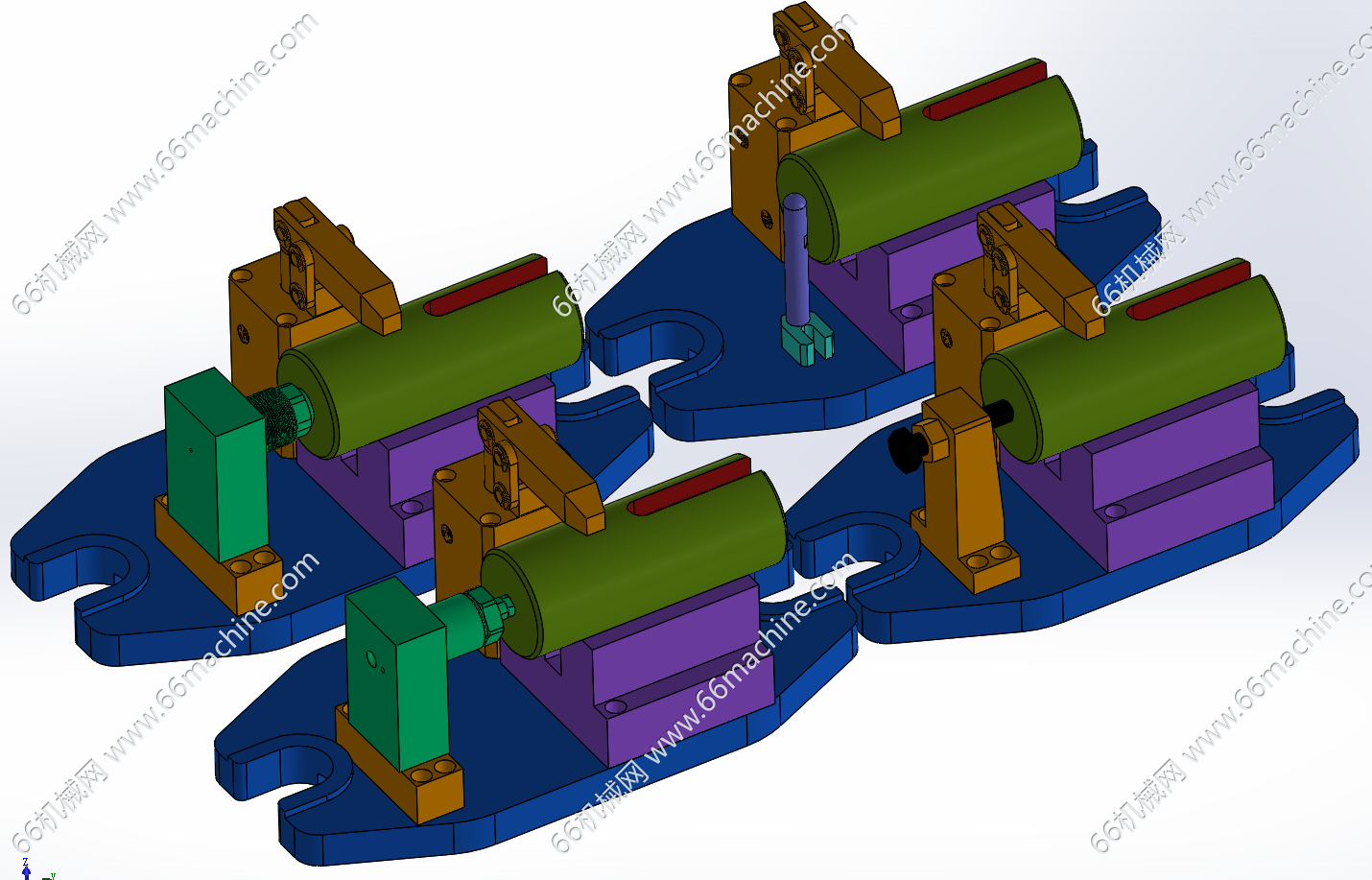 4款铣键槽液压夹具（挡销型、单动缸型、支撑缸型、螺钉型）