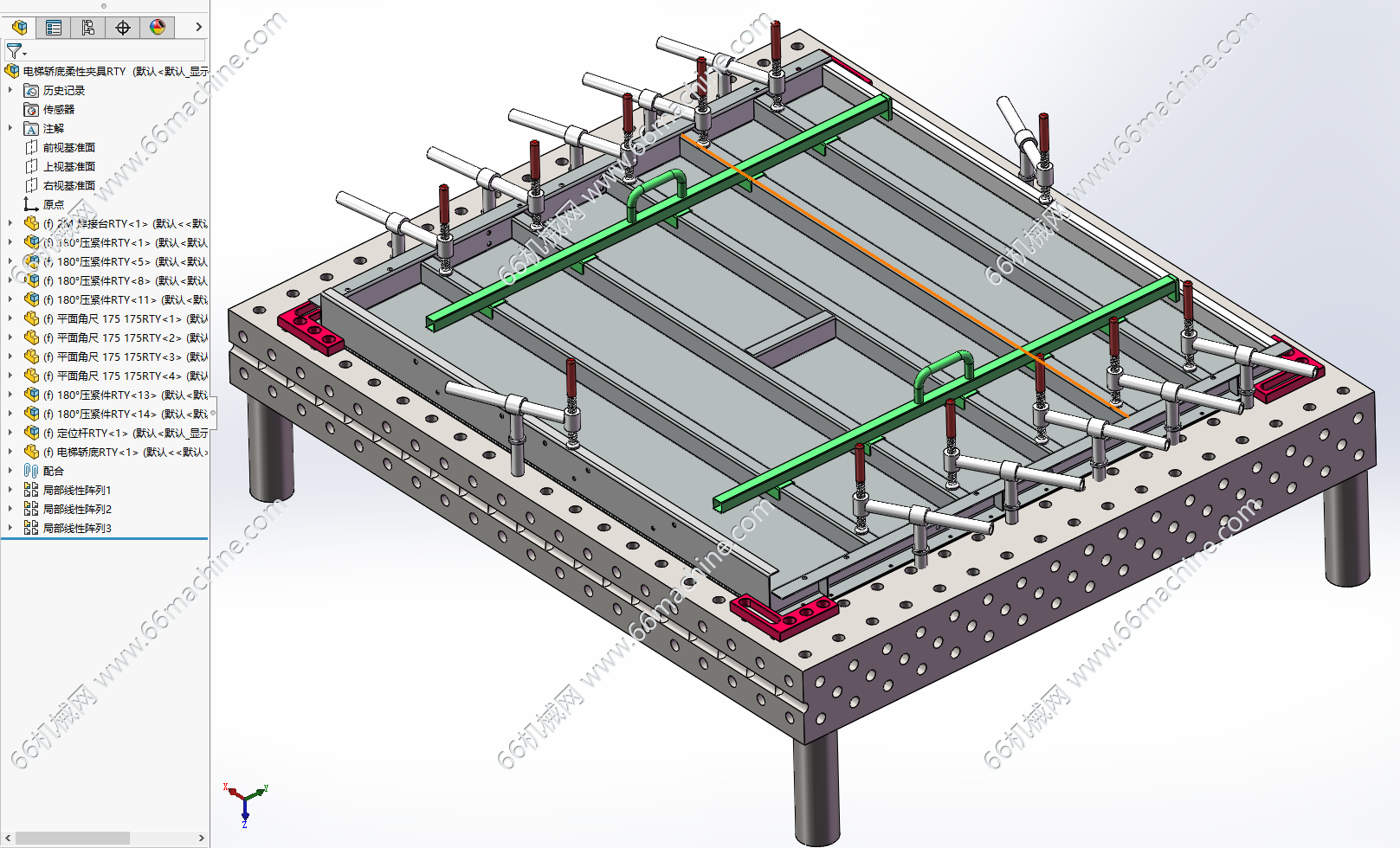 电梯轿底柔性焊接夹具（定位工装）