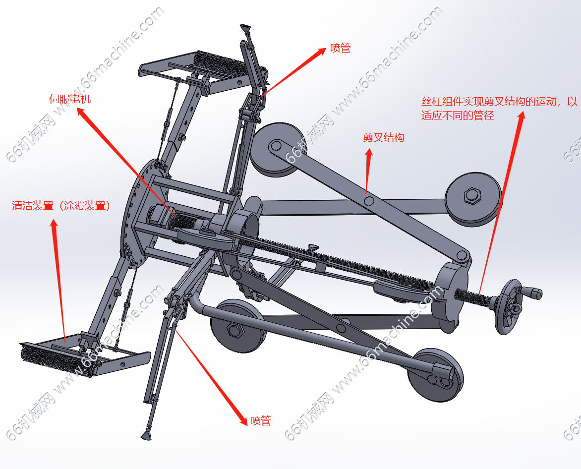 可调式管道内部清洗机、涂覆机