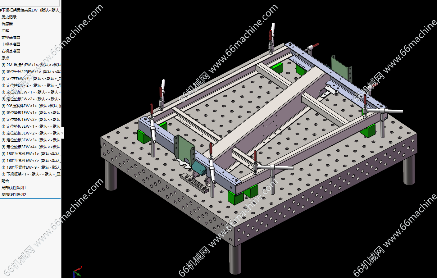 电梯下梁框架柔性焊接台（焊接工装）