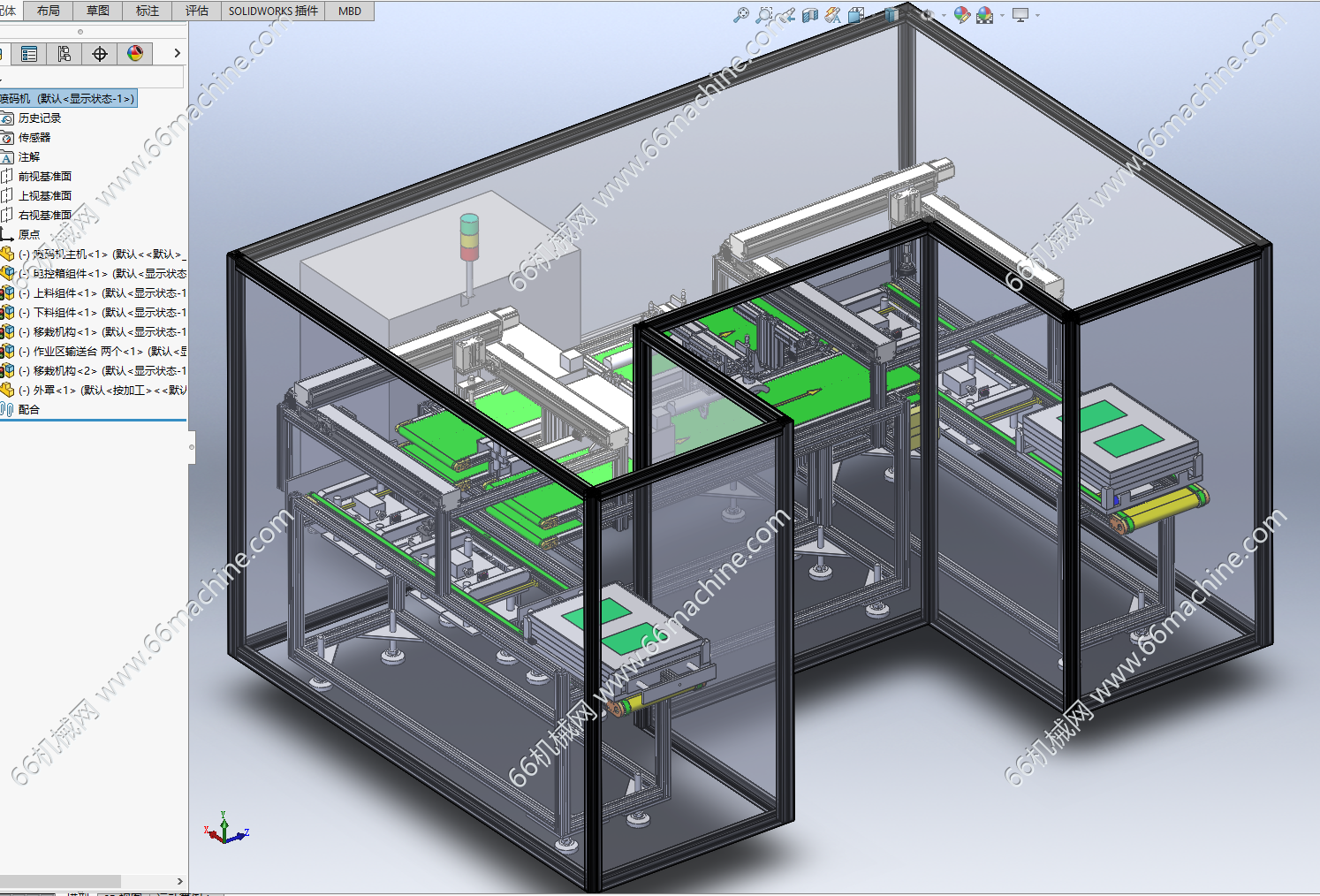 某企业全自动上下料、喷码、扫码机
