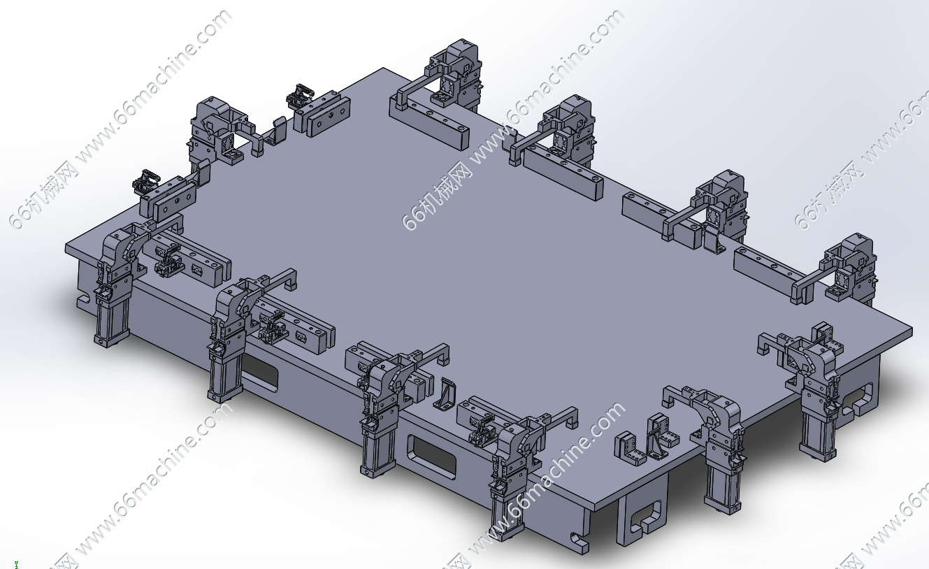 铝型材箱体龙门加工夹持工装（气动夹具）