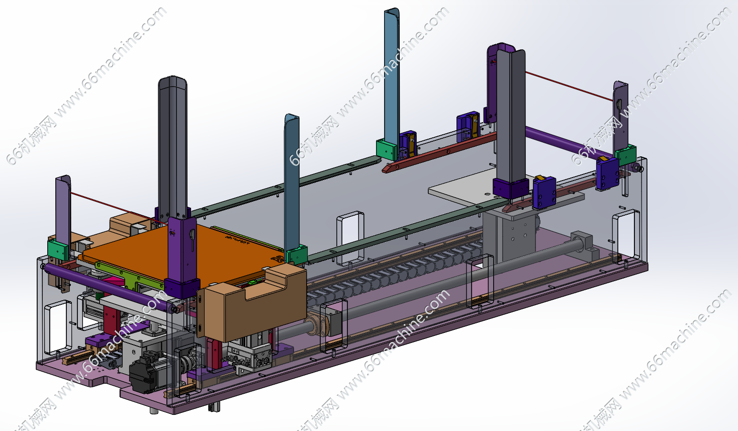 Tray盘供料机构（可实现托盘分盘、升降输送、空盘回收）