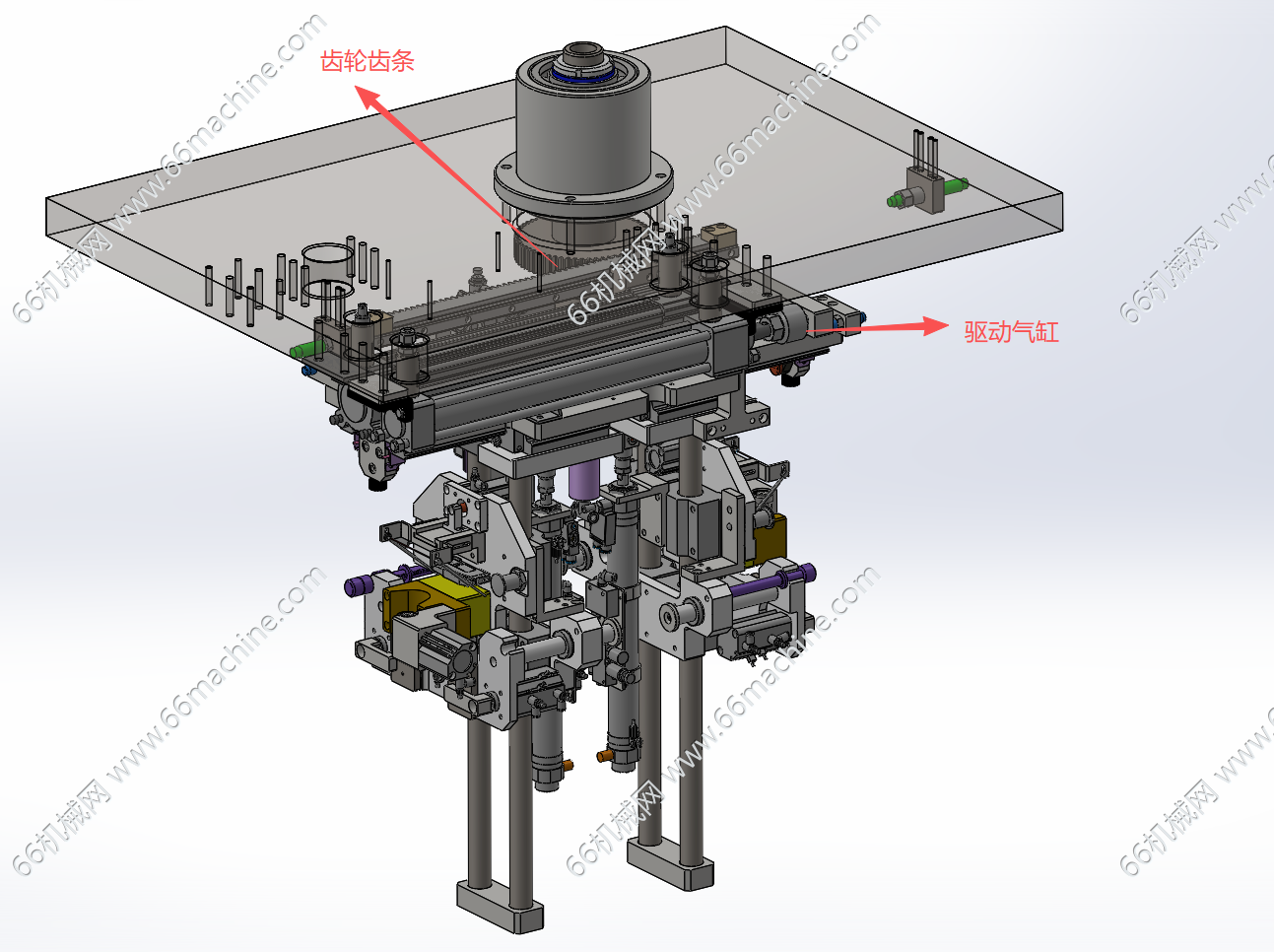 前后工位切换转台机构