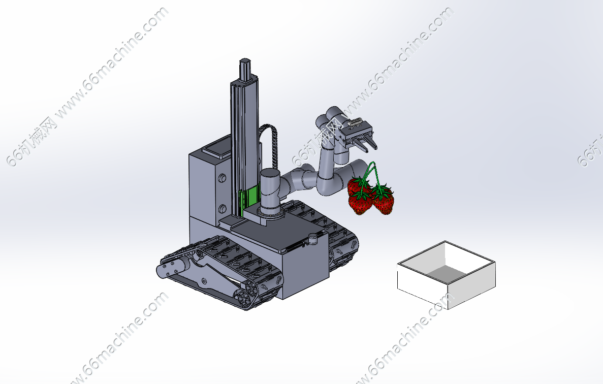 草莓采摘机器人sw22+仿真视频