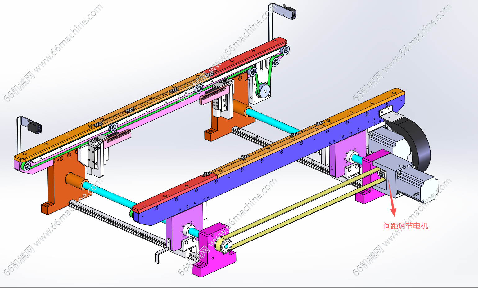 间距可调式双轨道皮带输送机（适用于片材输送）