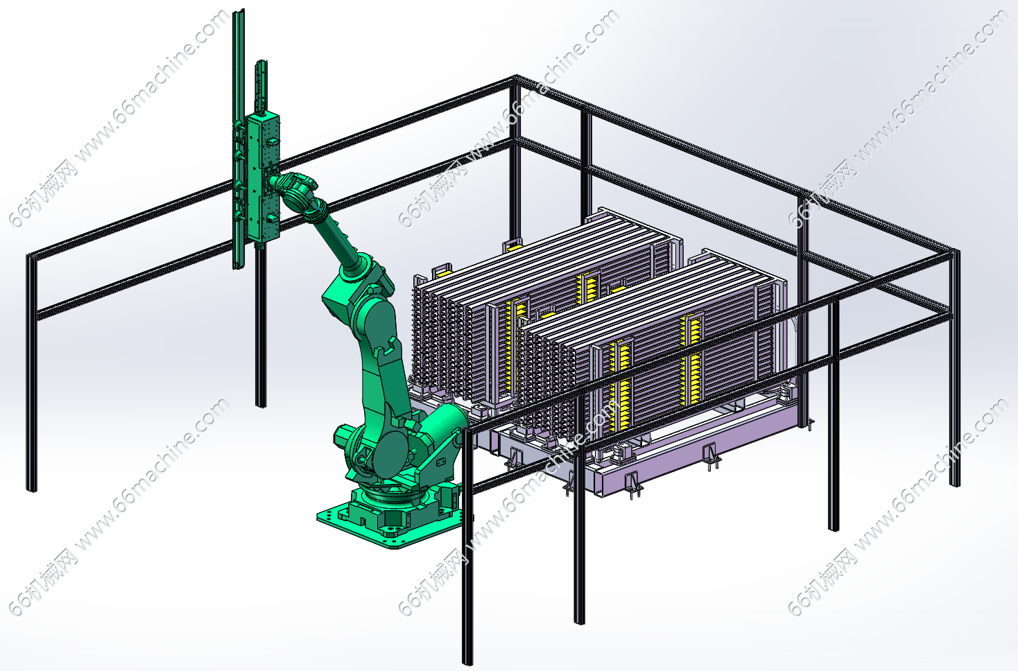 基于六轴机器人的型材上下料工作站