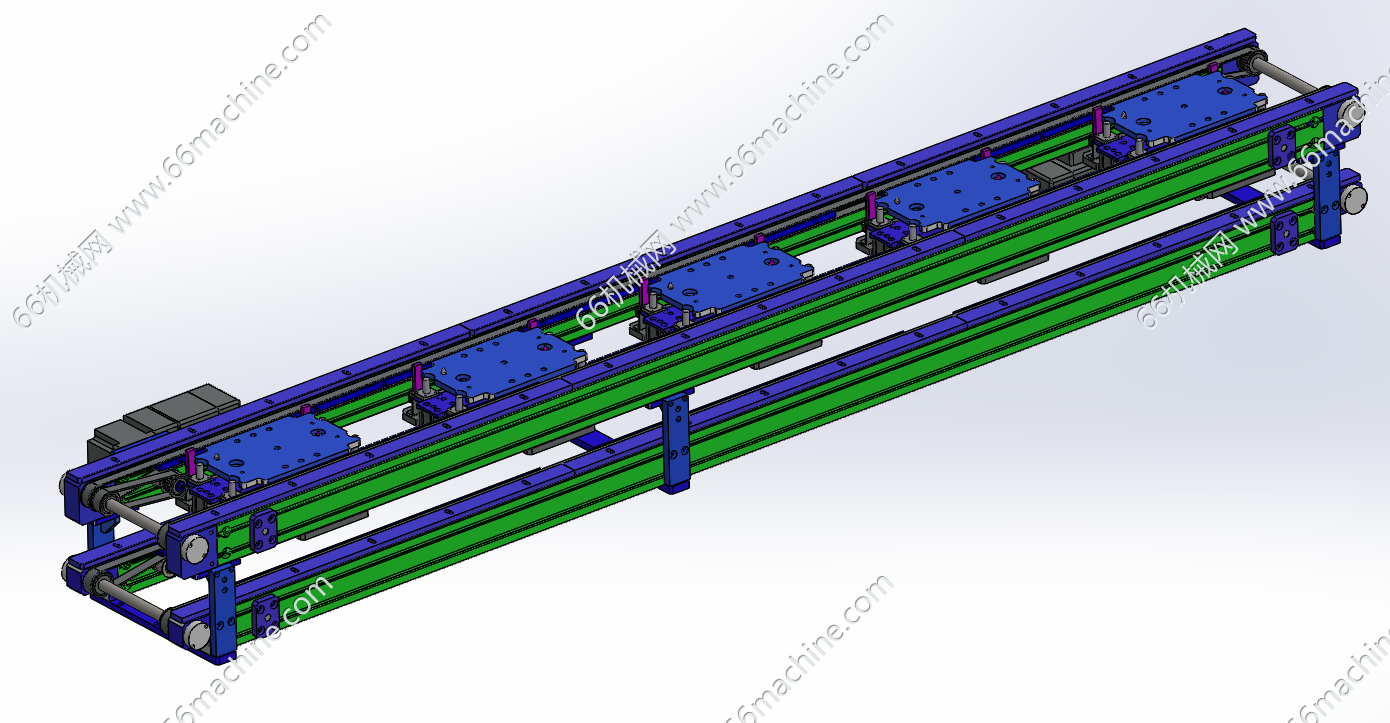带托盘顶升定位的双列皮带输送机
