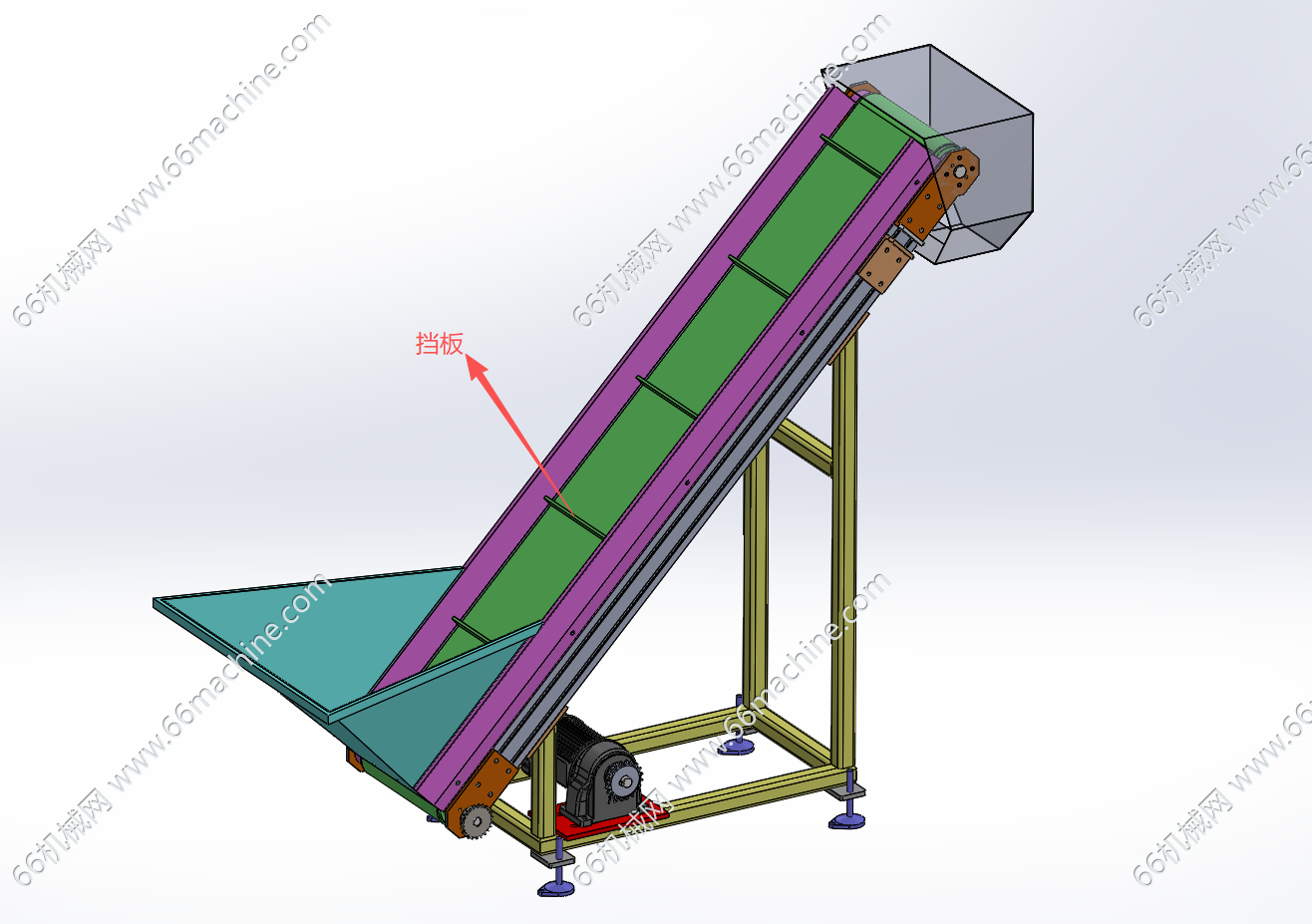 爬坡型皮带输送机（挡板式皮带提升机）