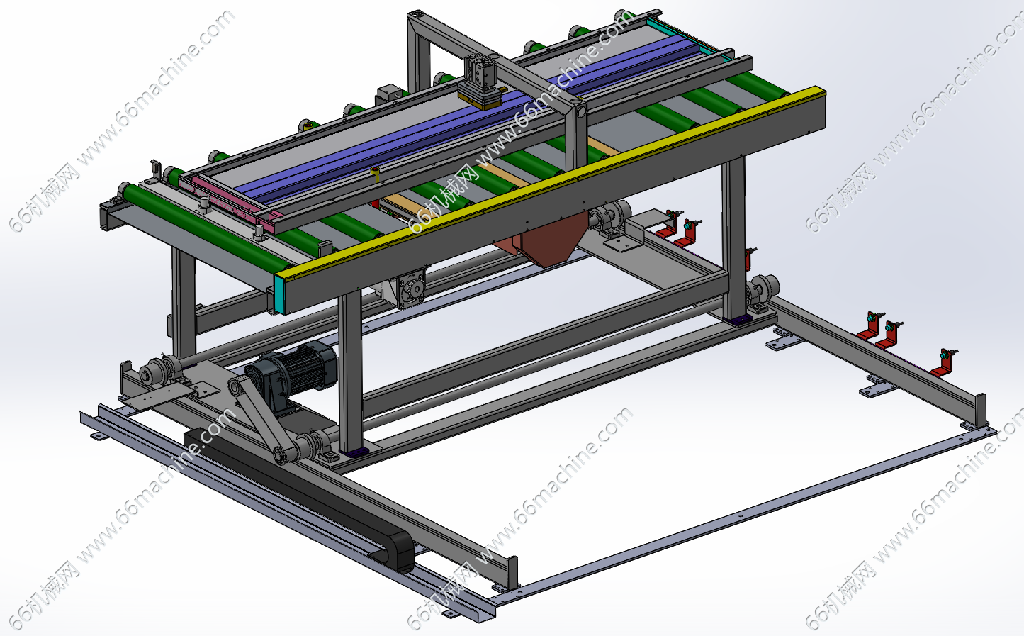 平行移载的滚筒输送机