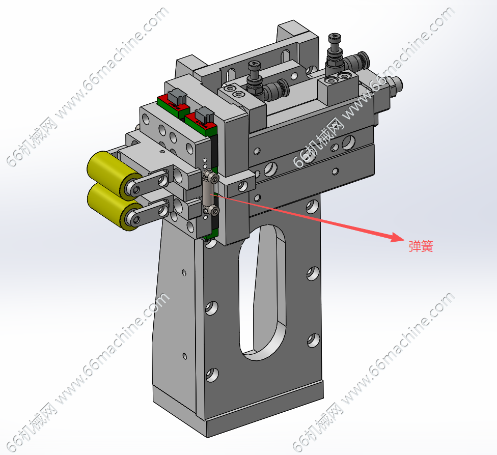 基于拉伸弹簧的胶带压平机构