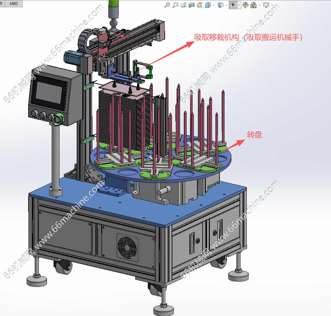 带吸取移栽机构的转盘式供料机