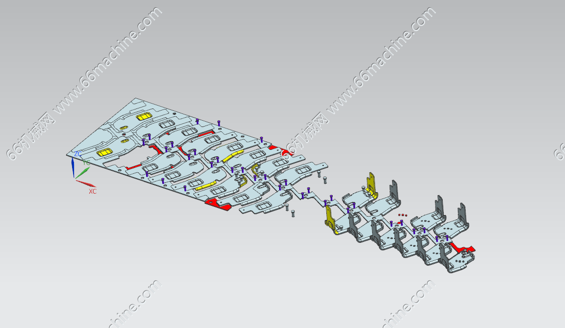 车门锁扣连续下料折弯模具