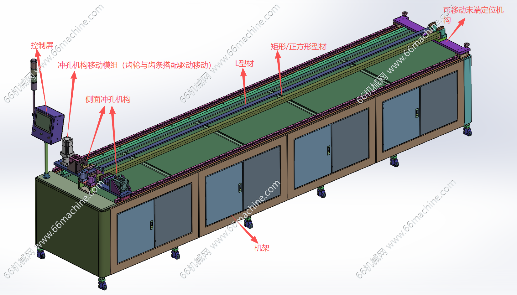 某企业矩形、L型材自动钻孔机（冲孔机）